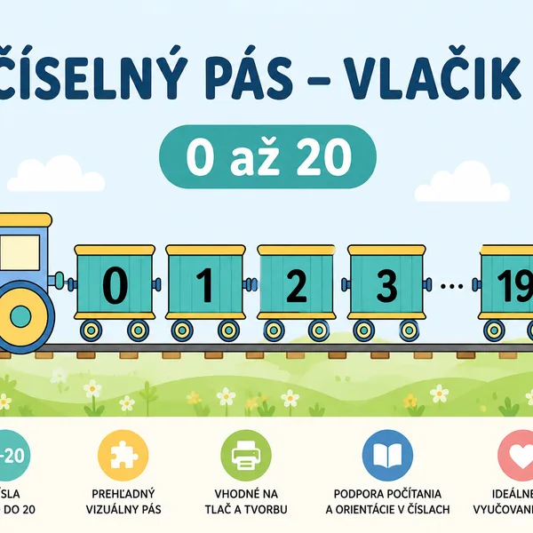 Číselný pás s motívom vlaku (0-20)