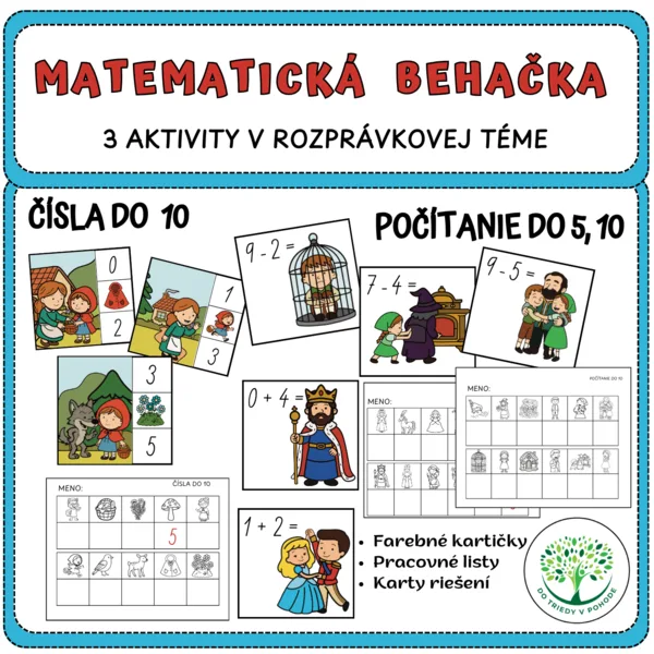 MATEMATICKÁ BEHAČKA - Počítanie do 10 - 3 AKTIVITY V ROZPRÁVKOVEJ TÉME