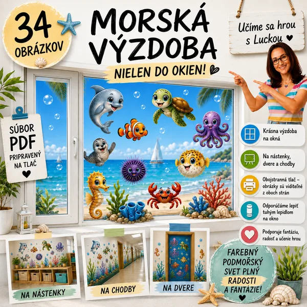 Morská výzdoba – obojstranná výzdoba, veľ. A3, A4, A5
