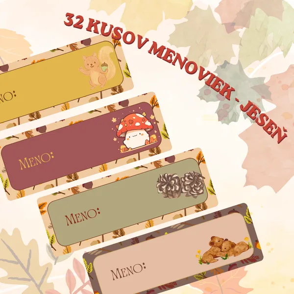 🍂Menovky: jesenná pastelová výzdoba do triedy🍂