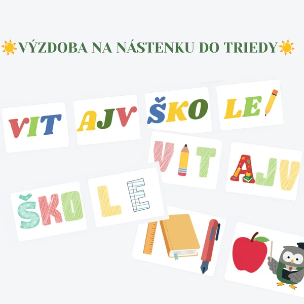 ☀️Výzdoba na nástenku – Vitaj v škole! - Back to school kolekcia do triedy☀️