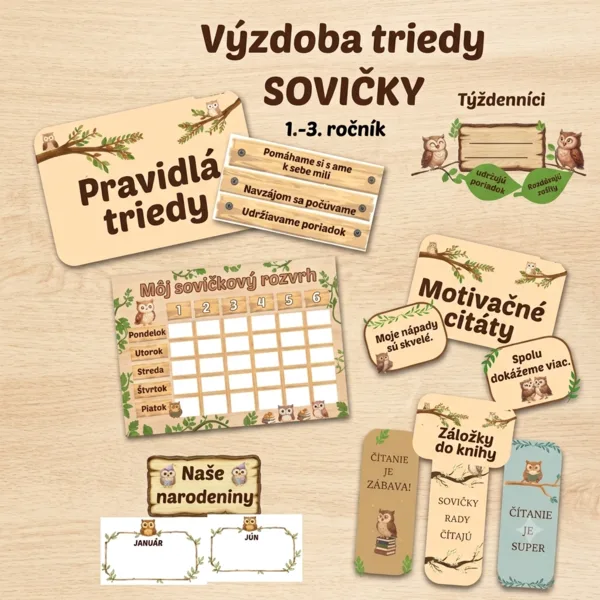 VÝZDOBA TRIEDY - SOVIČKY 