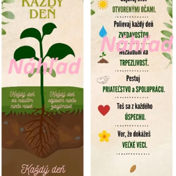 Rastiem každý deň - záložka, pracovný list aj komunikačné kartičky