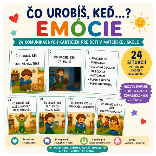 Čo urobíš, keď...? – Emócie | 24 komunikačných kartičiek