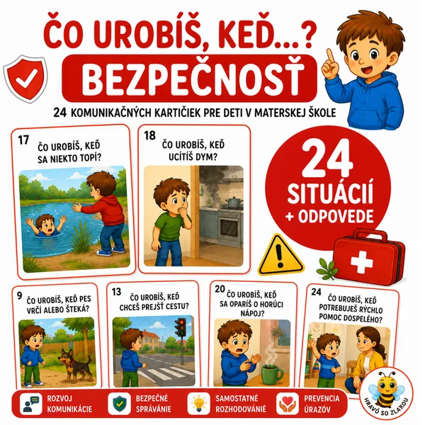 Čo urobíš, keď...? – Bezpečnosť | 24 komunikačných kartičiek + odpovede