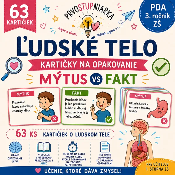 MÝTUS vs FAKT – ľudské telo PDA 3.roč