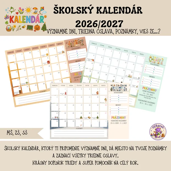 Školský kalendár 2026/2027