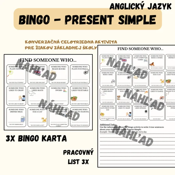 Find someone who.. Bingo - Present Simple