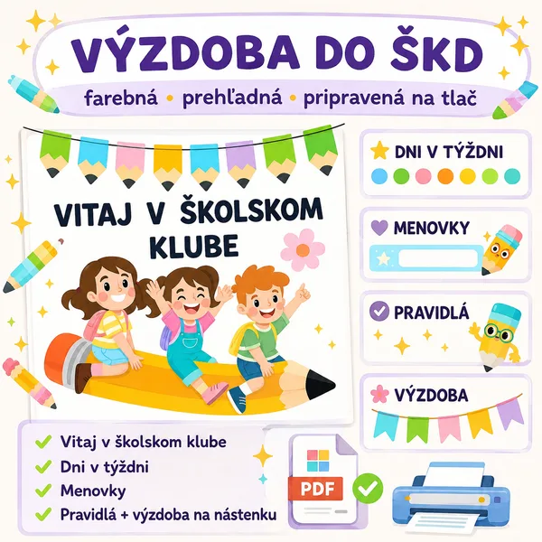 ✏️Výzdoba do ŠKD – Pastelky ✏️