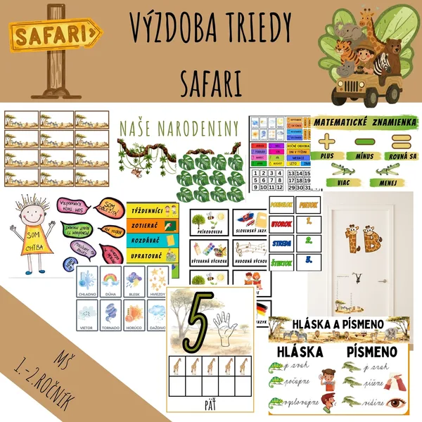 Výzdoba triedy - SAFARI 1.STUPEŇ