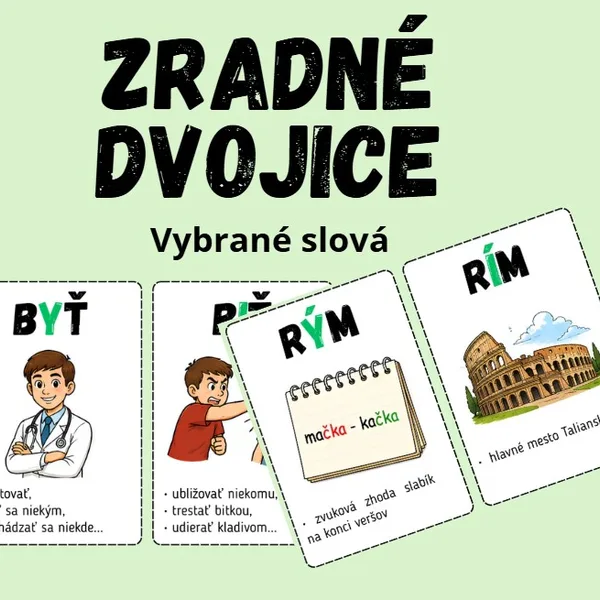 Zradné dvojice - vybrané slová 