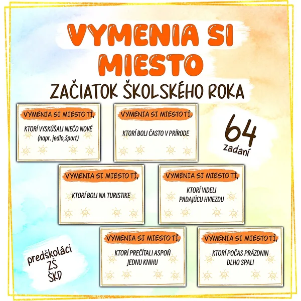 VYMENIA SI MIESTO - začiatok školského roka