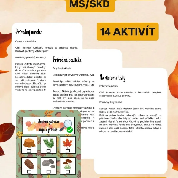 Jesenné aktivity a hry MŠ/ŠKD