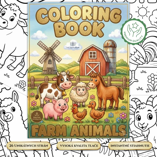 Omalovánky – Zvieratká z farmy (25 strán + obálka)