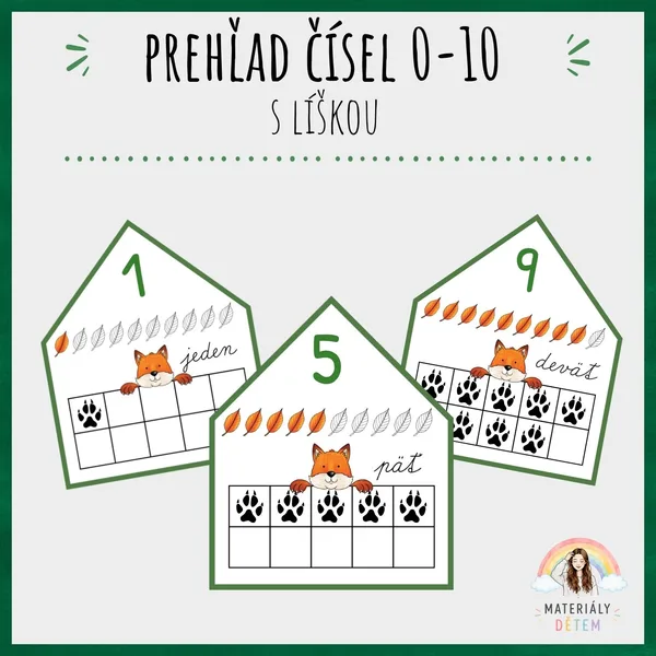 🦊Prehľad čísel 0-10 s líškou🦊