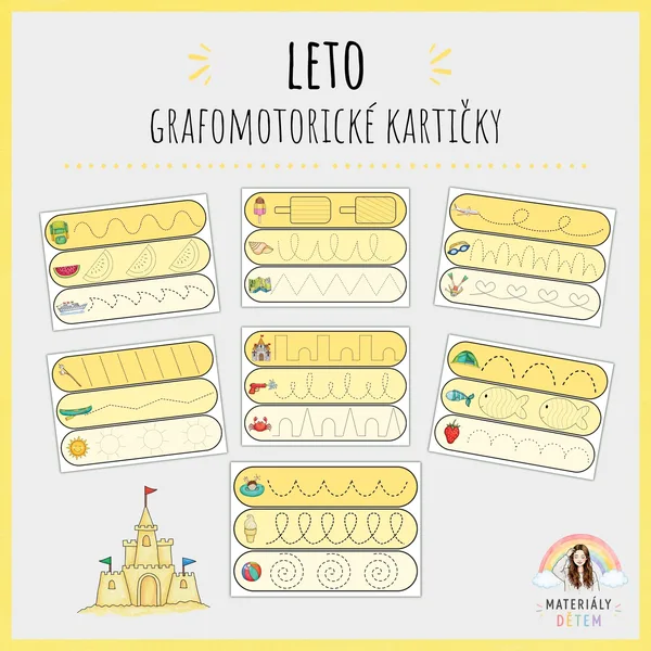 ☀️Grafomotorické kartičky – Leto☀️
