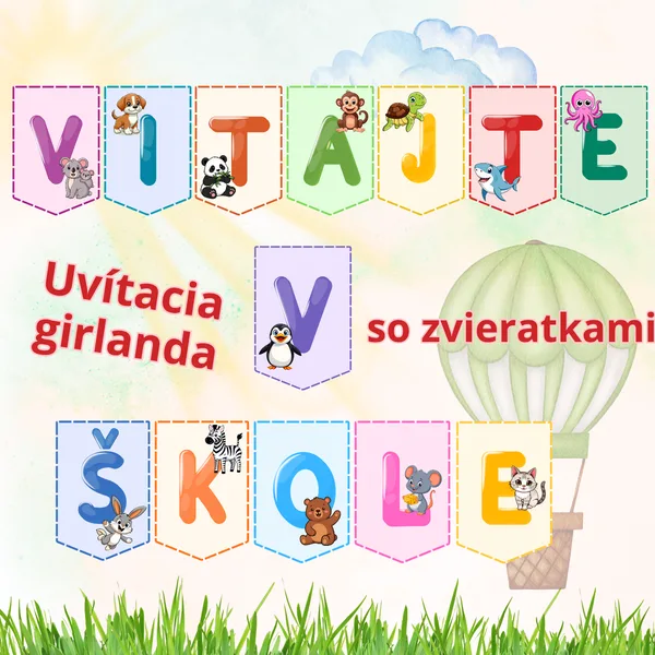 Uvítacia girlanda na začiatok školského roka do školy