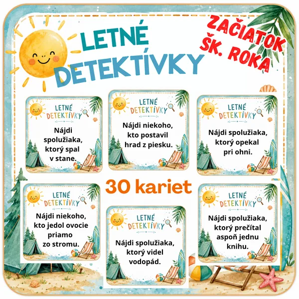 Kartičky na začiatok školského roka/Letné detektívky