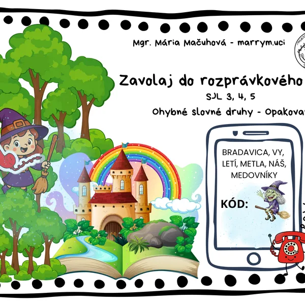 Ohybné slovné druhy - ZAVOLAJ DO ROZPRÁVKOVÉHO LESA