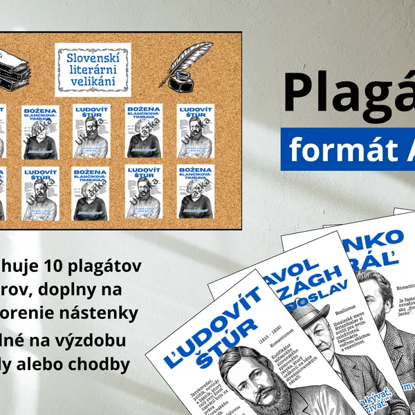 Slovenskí literárni velikáni (Formát A4) + doplnky