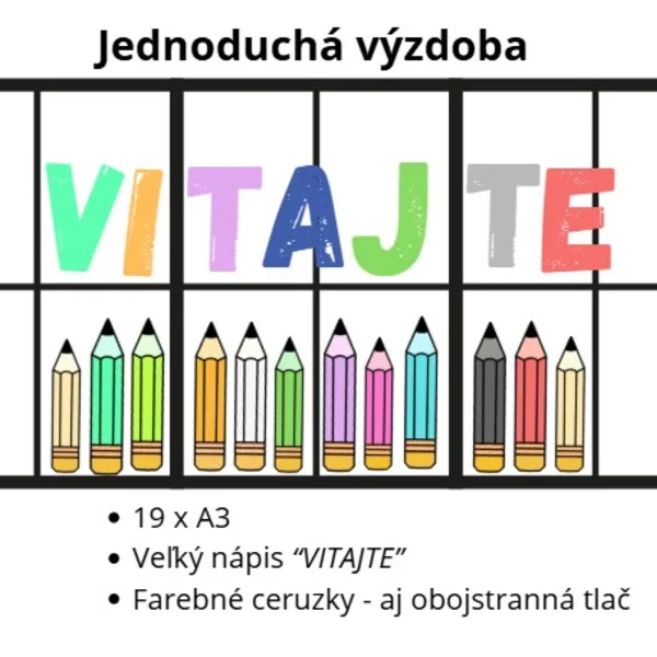 Veľké farebné ceruzky – VITAJTE ✏️