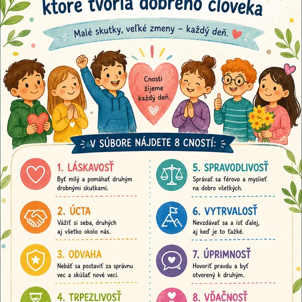 🌈 CNOSTI – 8 cností, ktoré rozvíjame každý deň