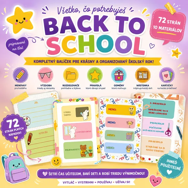 ☀️BALÍK VÝZDOBA A ORGANIZÁCIA TRIEDY - Back to school☀️