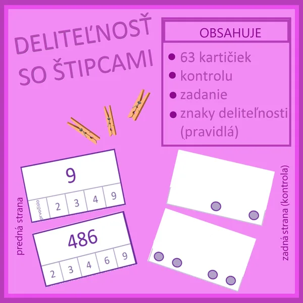 Deliteľnosť so štipcami