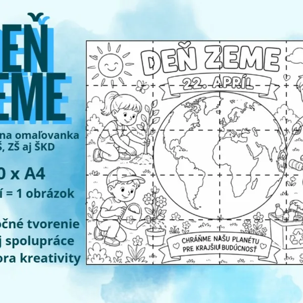 Deň Zeme - kooperatívna omaľovanka 🌍🌱