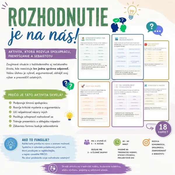 Rozhodovacie karty - 18 tímových výziev 