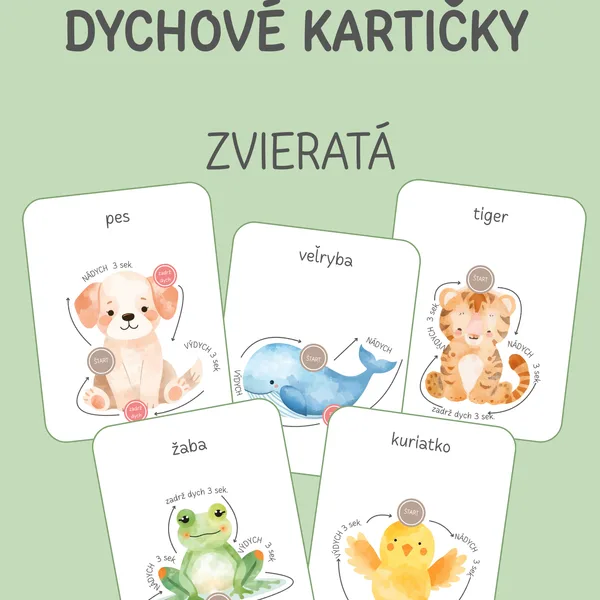 Dychové kartičky - ZVIERATÁ 