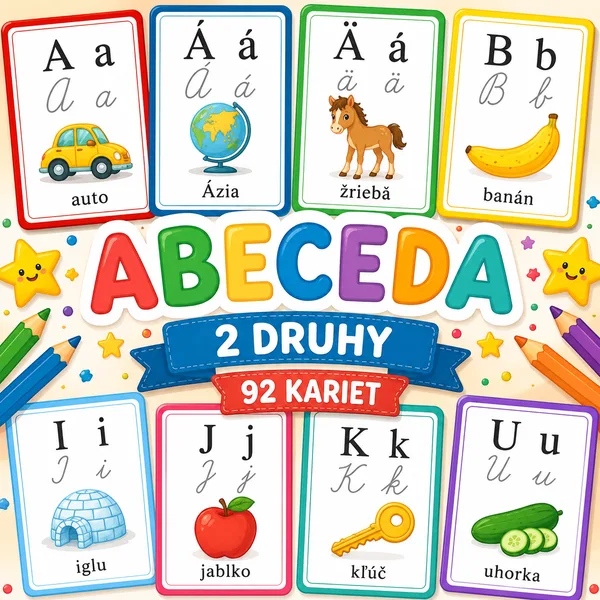 ABECEDA – 92 kariet s písmenami a obrázkami