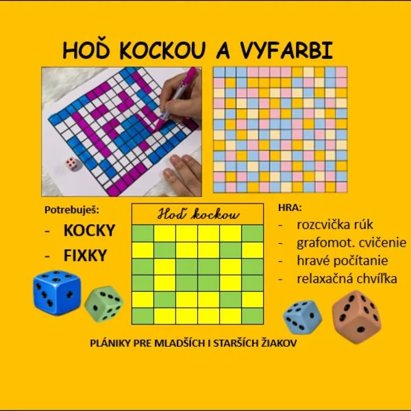 Hoď kockou a vyfarbi