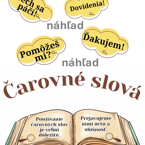 Čarovné slová s bádateľkou tématikou na nástenku