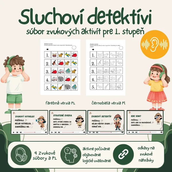 Sluchoví detektívi (súbor zvukových aktivít pre 1. stupeň)
