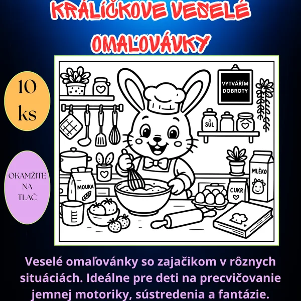 🐰 Veselé omaľovánky s králíčikom
