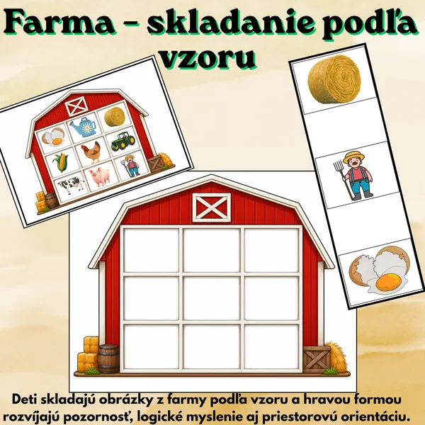 🚜 Farma – skladanie podľa vzoru