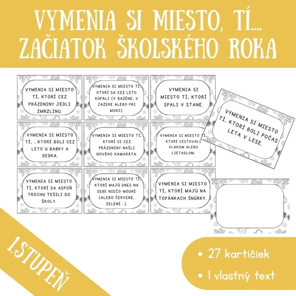 Vymenia si miesto tí... začiatok školského roka