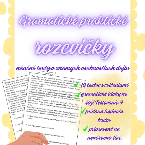 Gramatické rozcvičky - náučné texty o osobnostiach dejín