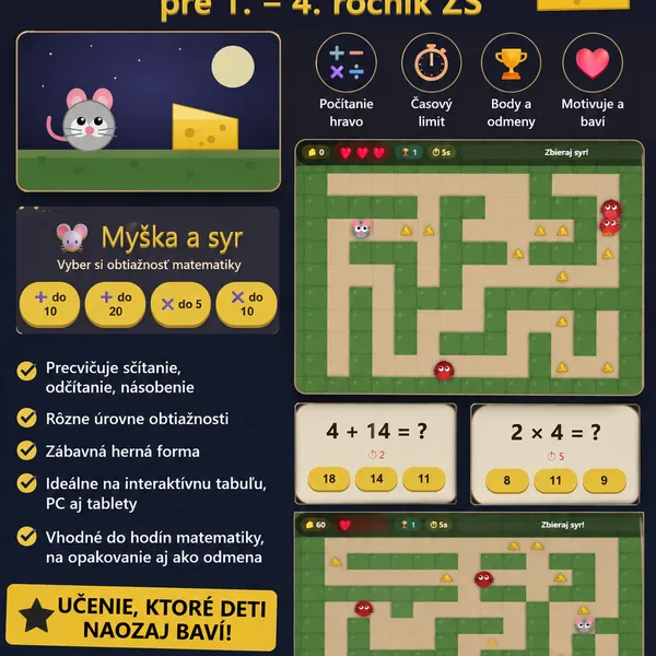 Myška a syr – interaktívna matematika v bludisku
