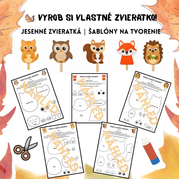 🐿️ Vyrob si vlastné zvieratko! – Jesenné zvieratká | Šablóny na tvorenie