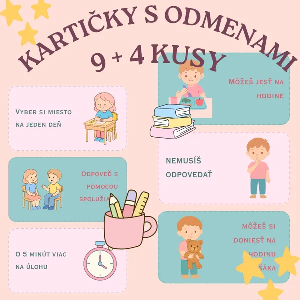 ☀️ODMEŇOVACIE KARTIČKY (kupóny) - Back to school kolekcia☀️