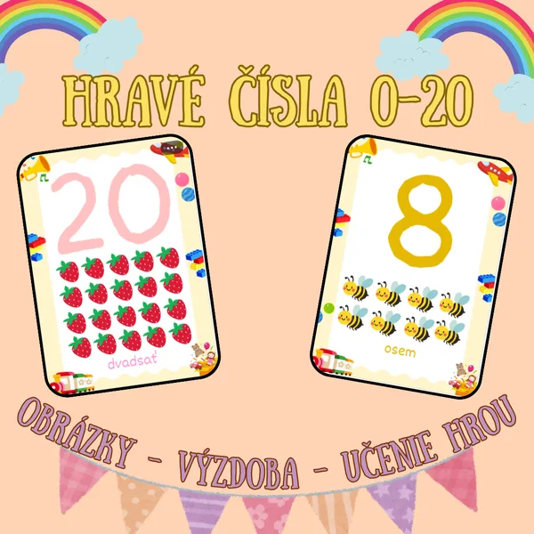 ☀️ČÍSLA 0-20 - Číslice, slovný zápis a množstvo☀️
