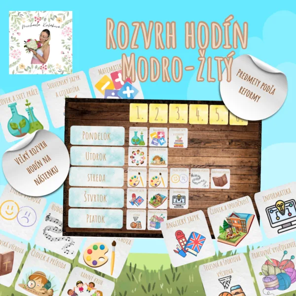 Rozvrh hodín modro-žltý