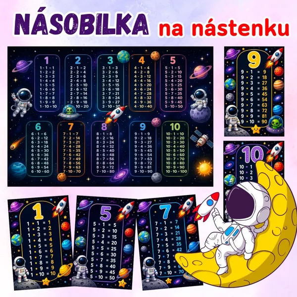 Malá násobilka, vesmír, násobilka na nástenku