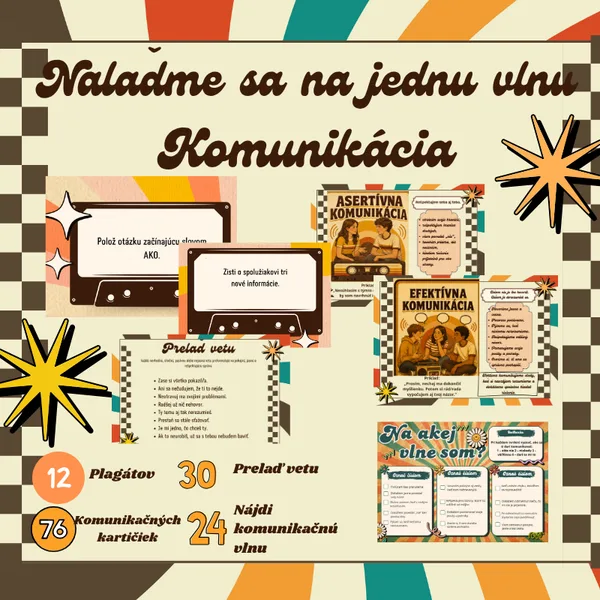 Nalaďme sa na jednu vlnu/ komunikácia, druhy, asertívna, komunikačné kartičky, situácie, ranné kruhy