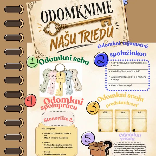 Odomknime našu triedu! / začiatok školského roka, budovanie kolektívu, pozitívna klíma, aktivity