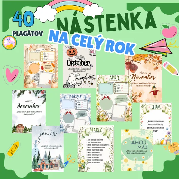 Nástenka na celý rok / výzdoba, plagáty, dekorácie, sviatky, motivácia, aktivity, ranné kruhy