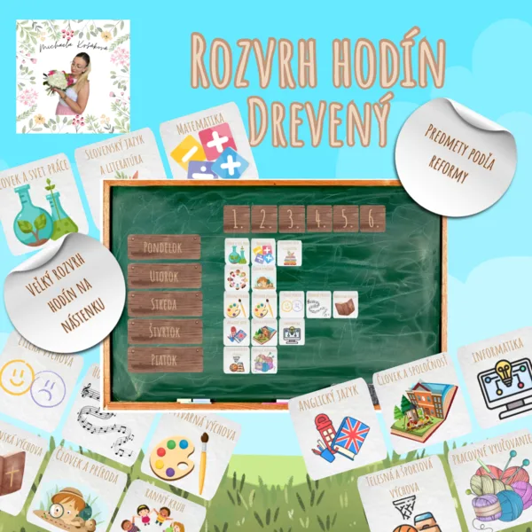 Rozvrh hodín drevený