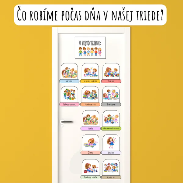 Výzdoba dverí, triedy, Čo robíme v našej triede, MŠ